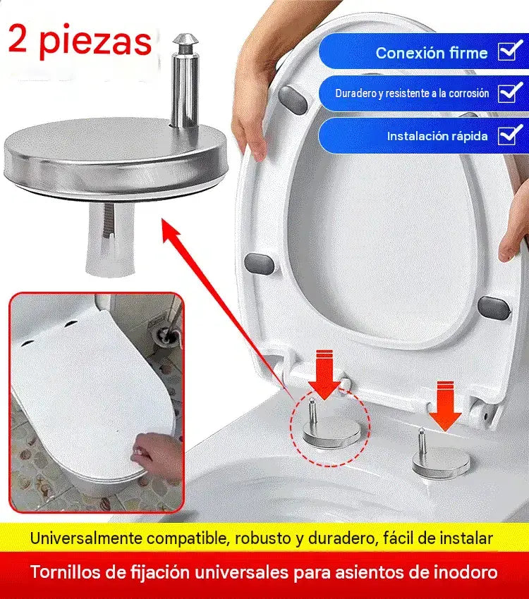 🚽【2 pares, 4 piezas en total】Accesorios universales para baño ----💦✨Abrazaderas de tornillo para fijar el asiento del inodoro.