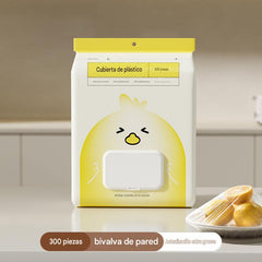 【Juego de 300 piezas】Cubierta desechable de film transparente, tipo colgante, multifuncional para la conservación de alimentos y protección contra el polvo doméstico.