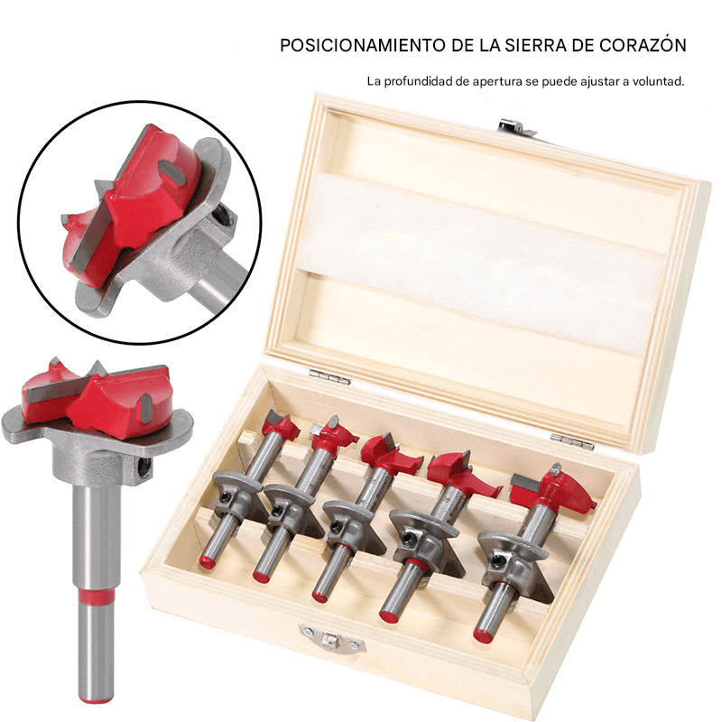 ⚙️【Un juego de 5 piezas】Broca de posicionamiento para carpintería de 15/20/25/30/35 mm