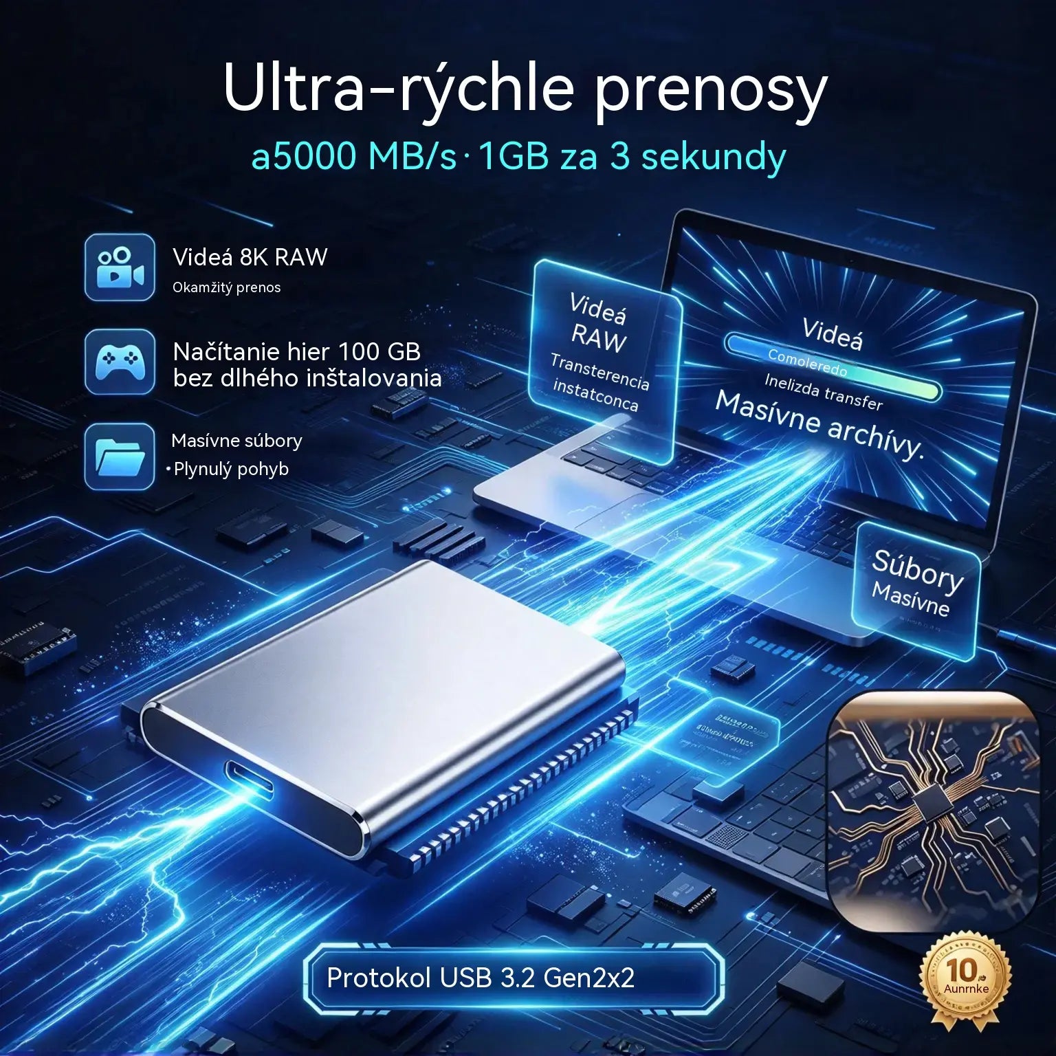 ⚡【32TB】💾 Ultratenký SSD disk novej generácie | Vysoká kapacita a rýchlosť | Prenosné úložisko 🚀