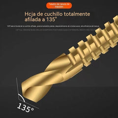 【Juego de 6 piezas】⚙️ Juego de brocas helicoidales: fabricadas en acero rápido, con recubrimiento de titanio y aptas para diversos materiales 🧰