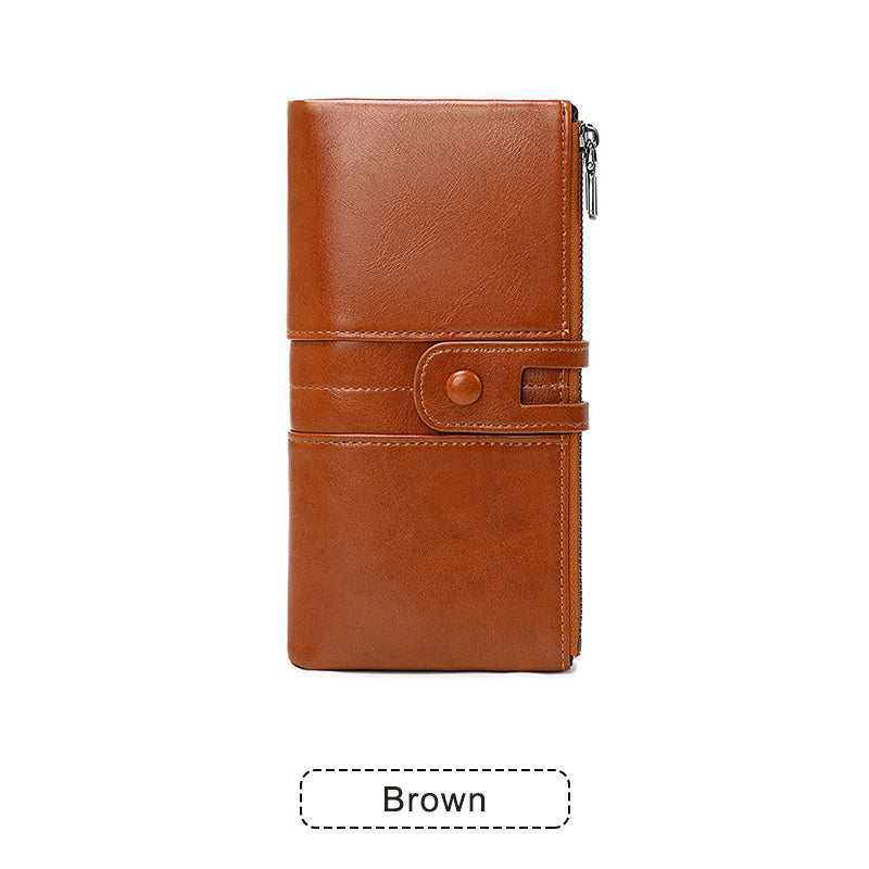 ❤️【35%OFF】💰 Cartera para teléfono móvil hecha a mano antirrobo de cuero genuino para mujer de nuevo estilo