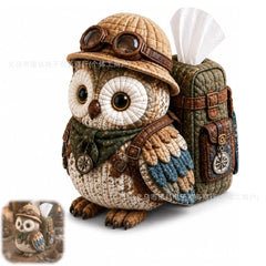 🦉Kit de costura DIY - Caja de pañuelos acolchada con patrón de búho inteligente