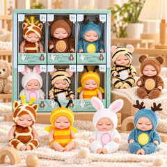 👶 Set de regalo de muñecos bebé Reborn: ¡envueltos en disfraces de animales! Adorables caritas de bebé durmiente · Set de 6 muñecos en caja de regalo · ¡El regalo perfecto para los niños!