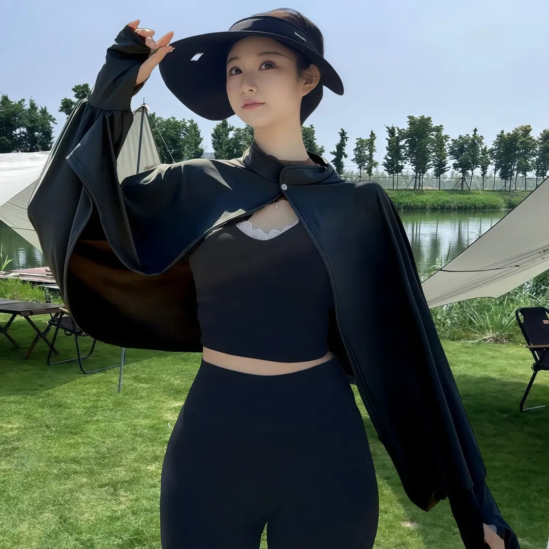 ☀️❄️ Chaqueta Solar de Seda Fría UPF50+ – Fresca, Ligera y Protección Total para el Verano