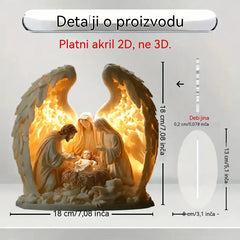 ✨🕯️Dekoracija stola s jaslicama i drvetom života: meko svjetlo za svečanu atmosferu.