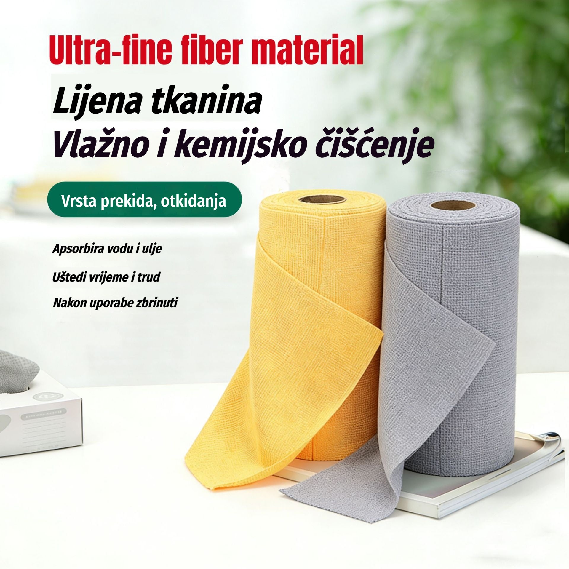 ✨🧼 Role ručnika za čišćenje za višekratnu upotrebu koje se mogu otkidati jedna po jedna.