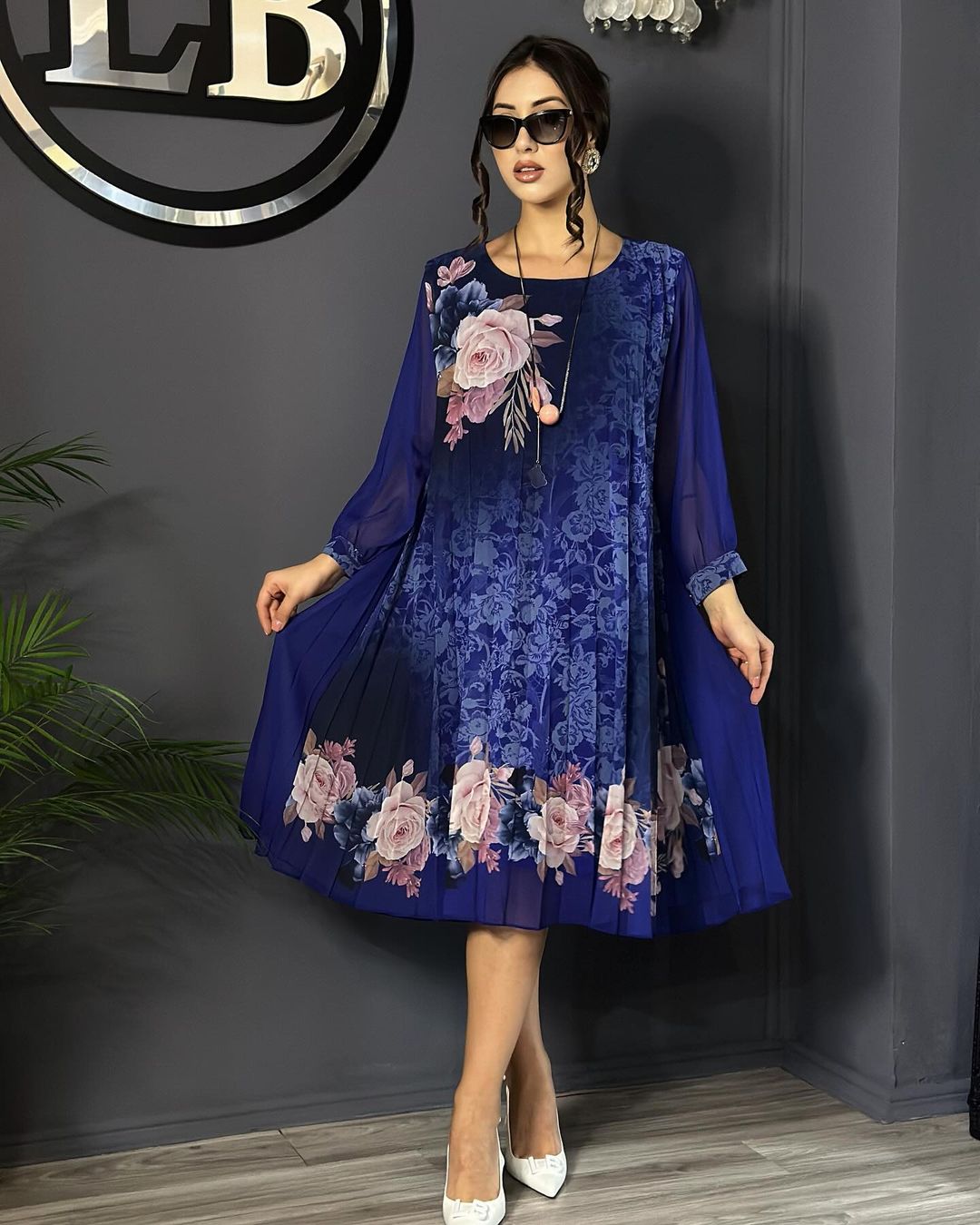 【S-5XL】 🌷 Vestido de verano con tul estampado de rosas