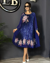 【S-5XL】 🌷 Vestido de verano con tul estampado de rosas