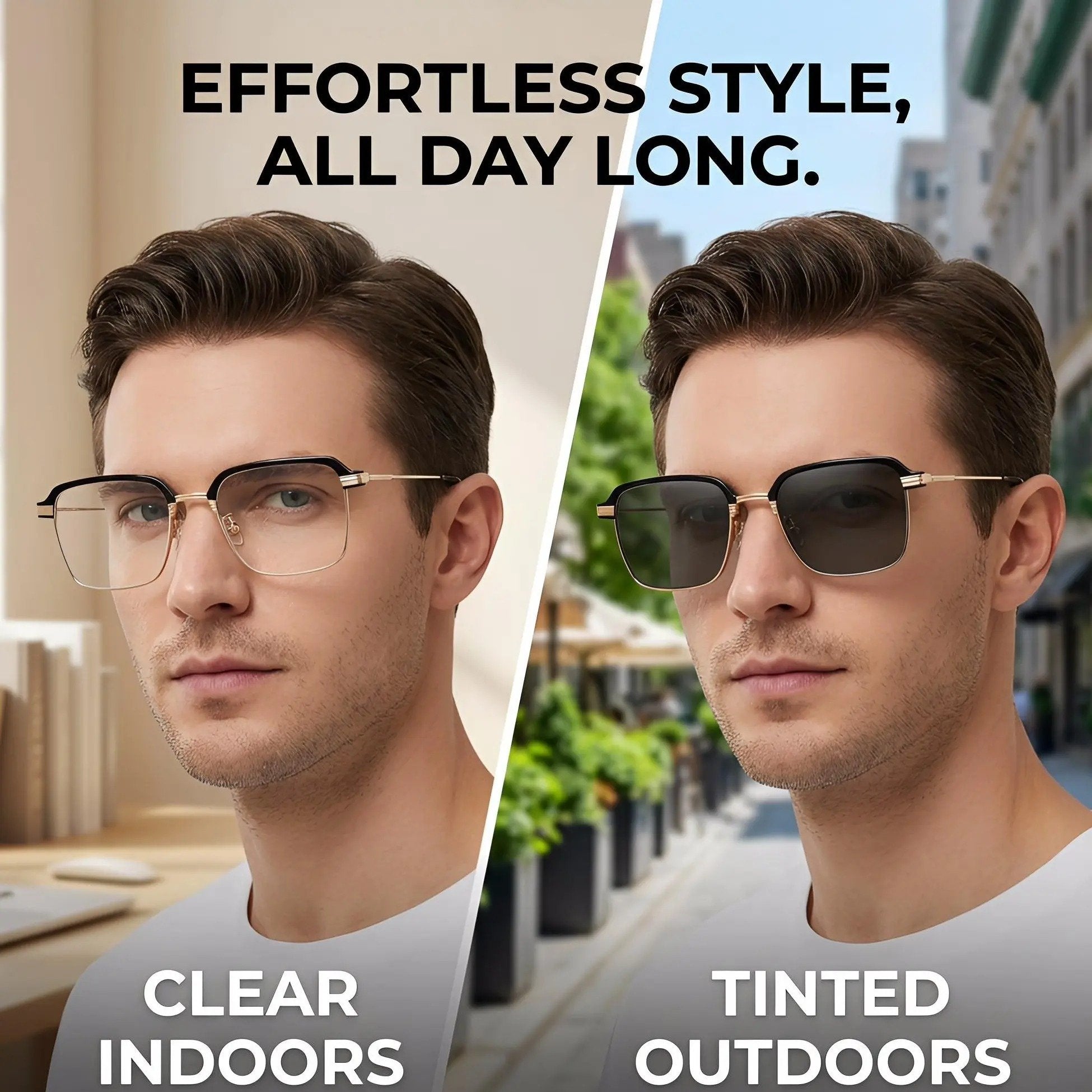 【Compra 1 y llévate 1 gratis】👓 Gafas de lectura con autoenfoque 🔍 Enfoque automático de 1 a 7 dioptrías ☀️ Lentes fotosensibles (claras dentro, oscuras fuera) 🛡️ Antirrayos UV【2 piezas 23 euros】