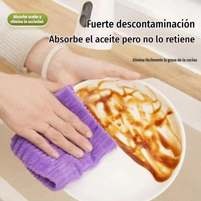 【2 unidades a 27 euros】🧻 Rollo de Paño de Limpieza Desprendible de Microfibra Gruesa – Reutilizable, Seco y Húmedo, para Cocina y Hogar 🏠✨