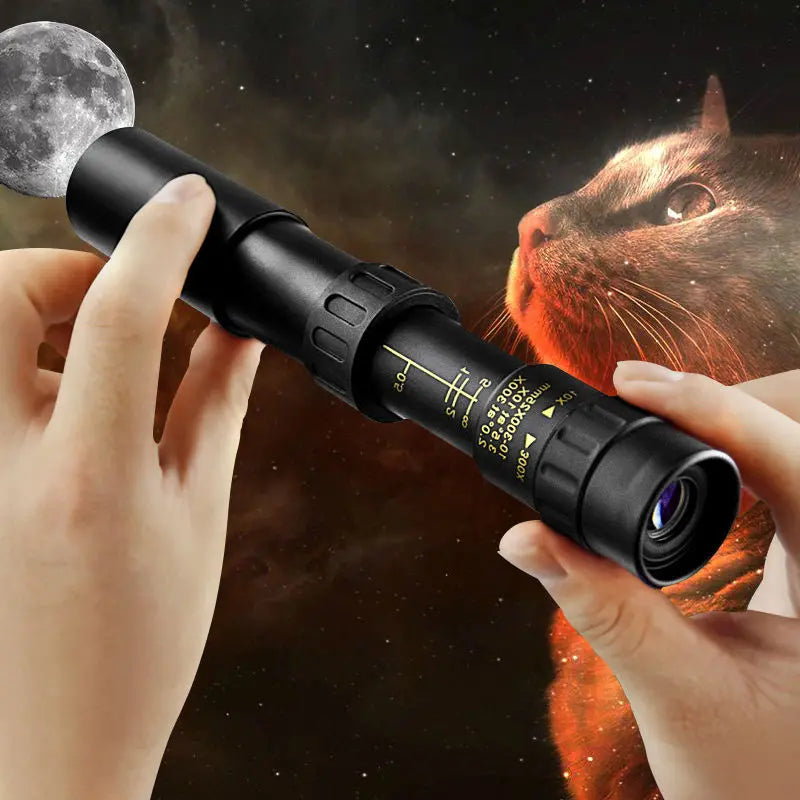 🔭✨ Monocular 10-300x40 con zoom – visión HD de alta potencia para actividades al aire libre y uso nocturno 🌙🏔️