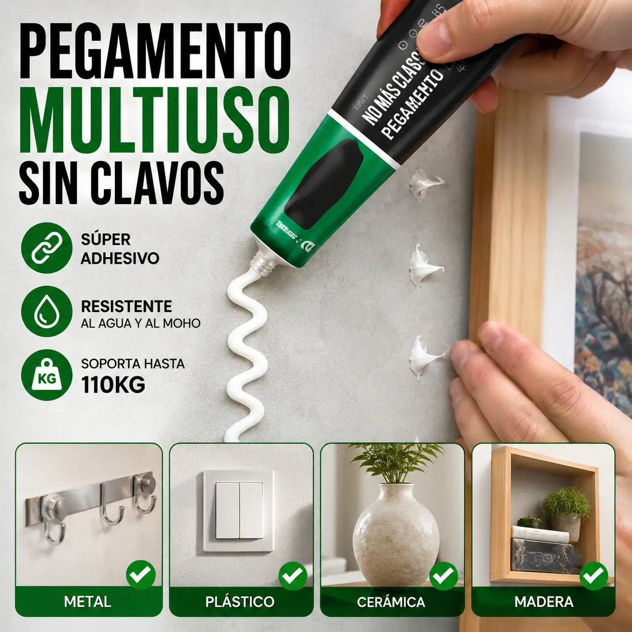 【5 piezas】Adhesivo universal impermeable sin esquinas