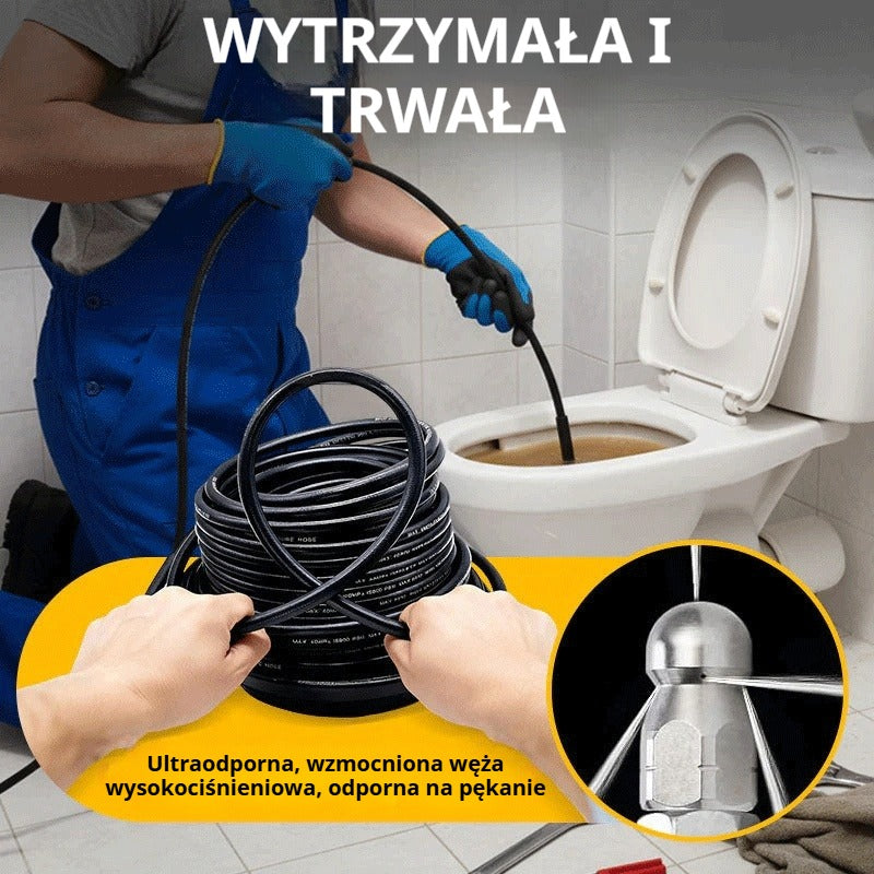 Zestaw do czyszczenia odpływów 5800 PSI – dysza wysokociśnieniowa i wąż do zatkanych odpływów/rur