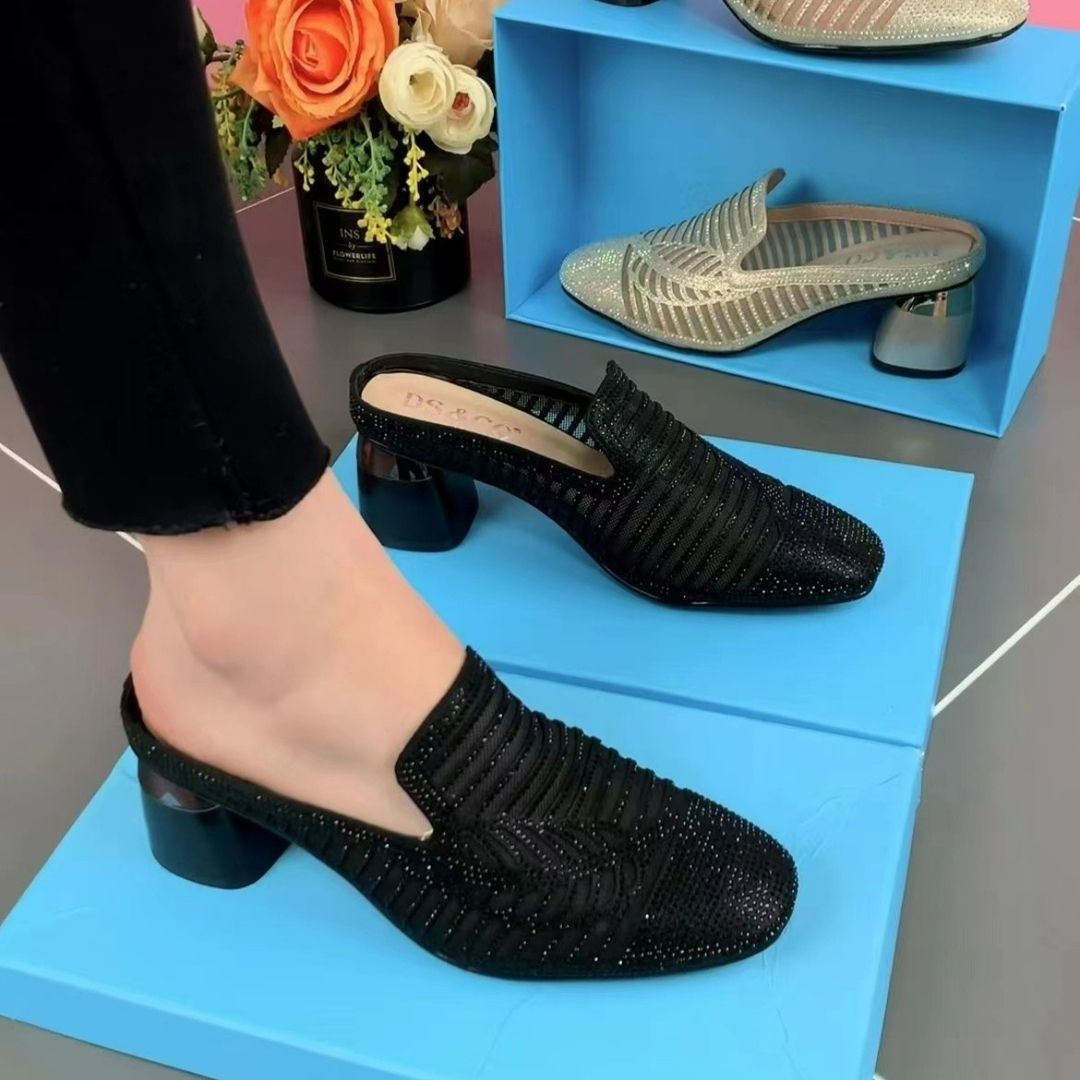 【tamaño：35-40】Nuevas zapatillas informales de tacón alto de malla