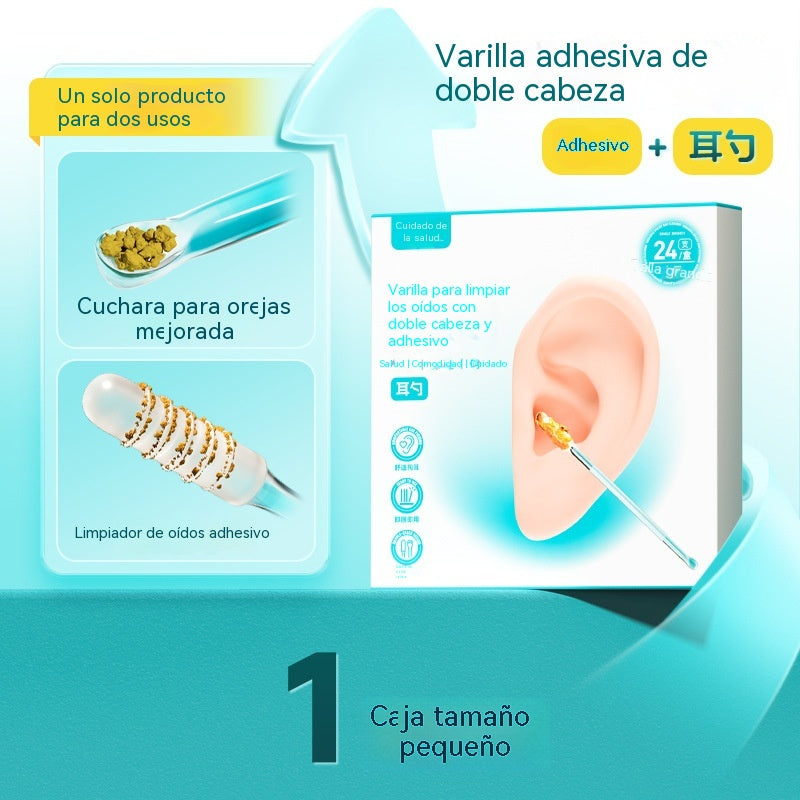 💯【Compra uno y llévate otro gratis】Bastoncillos de algodón para la limpieza de oídos con palitos adhesivos para una limpieza perfecta de los oídos