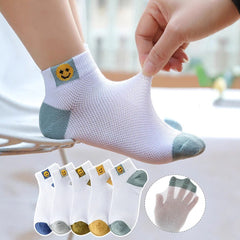[10 pares]Calcetines de malla para niños y calcetines deportivos transpirables.