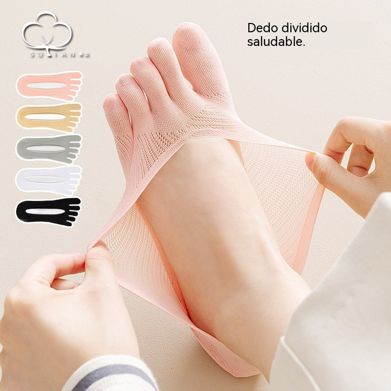 【Compra 5 pares y llévate 5 gratis】🔥¡Producto estrella!🥳 Calcetines unisex invisibles con dedos que se adaptan a la forma del pie.