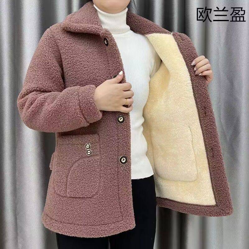 🔥💥🔥☃️Chaqueta cálida para mujer 2025, nueva moda, terciopelo, imitación de lana de cordero gruesa.