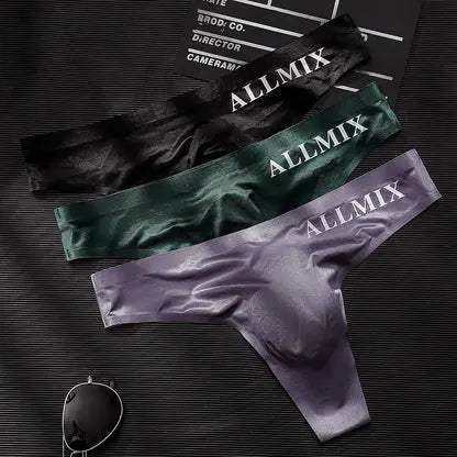 【Paquete de 5】 【M-2XL】Nuevos calzoncillos de seda helada sin costuras de tiro bajo para hombre-【50-90kg】