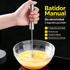 26€【 Conjunto de 2 piezas】Batidor de huevos semiautomático de acero inoxidable