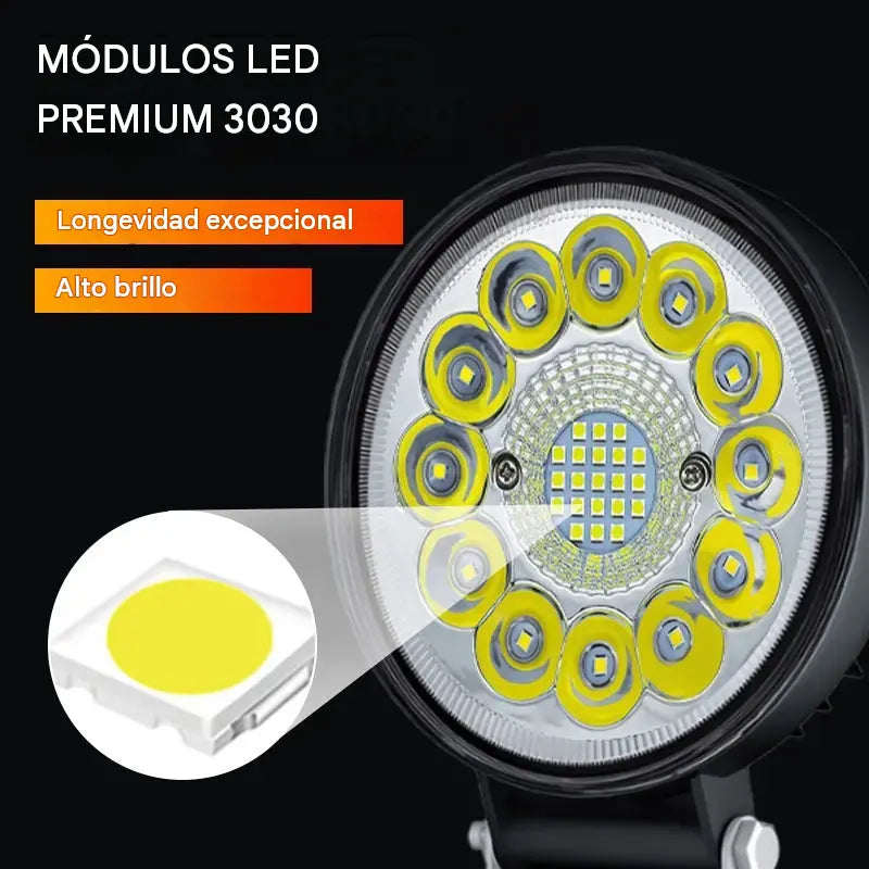 🔥⚡Faros LED redondos de 99 W para coches modificados, faros auxiliares para vehículos todoterreno✨
