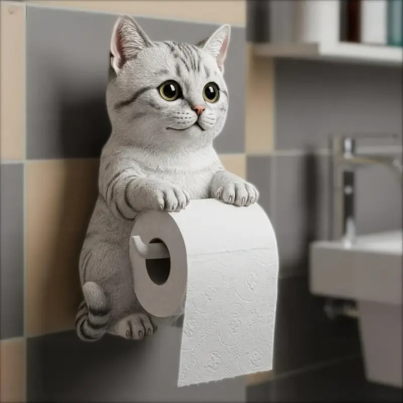 💥 50 % de descuento: ¡último día! 🐱 Adorable portarrollos de papel higiénico con estampado de gatos.