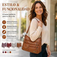 🔥Último día⏰50% de descuento👜Bolso de cuero suave de gran capacidad y múltiples capas para mujer