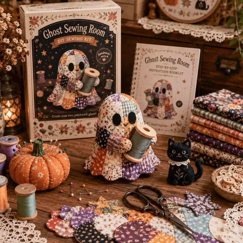 🔥Último día con 50% de descuento - 👻Set de patchwork DIY Little Ghost