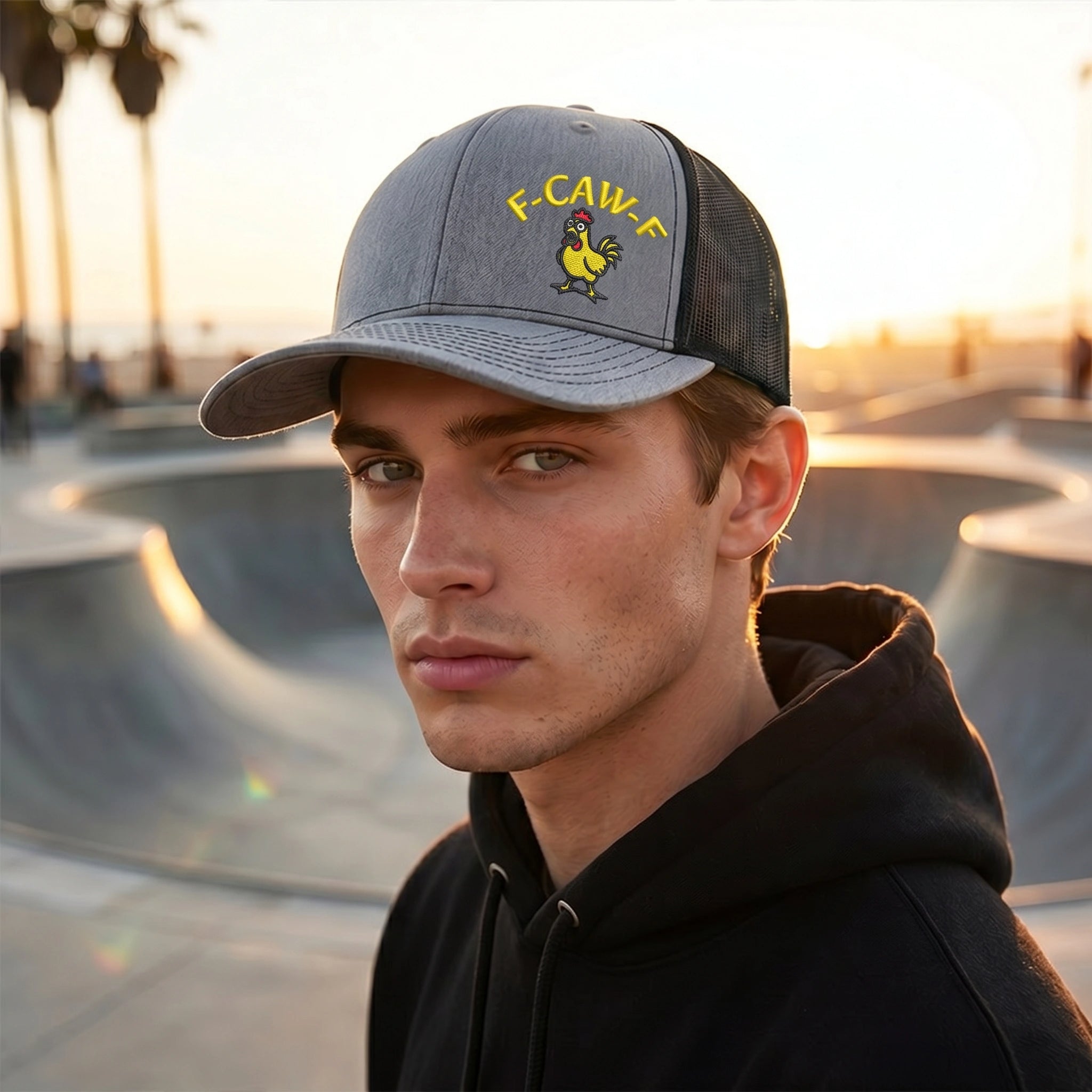 🐔🔥 Gorra snapback con divertido pollo bordado – Estilo único y actitud desenfadada 🧢✨