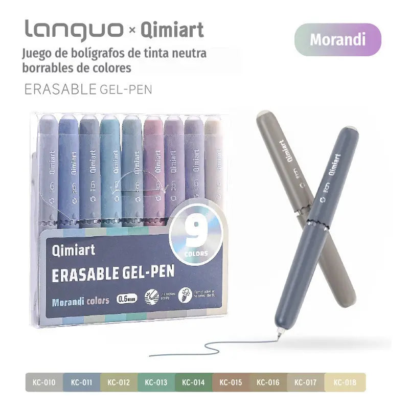 🖊️✨ Set de 9 Bolígrafos de Gel Borrables | Colores Surtidos para Dibujo, Notas y Scrapbooking 🎨