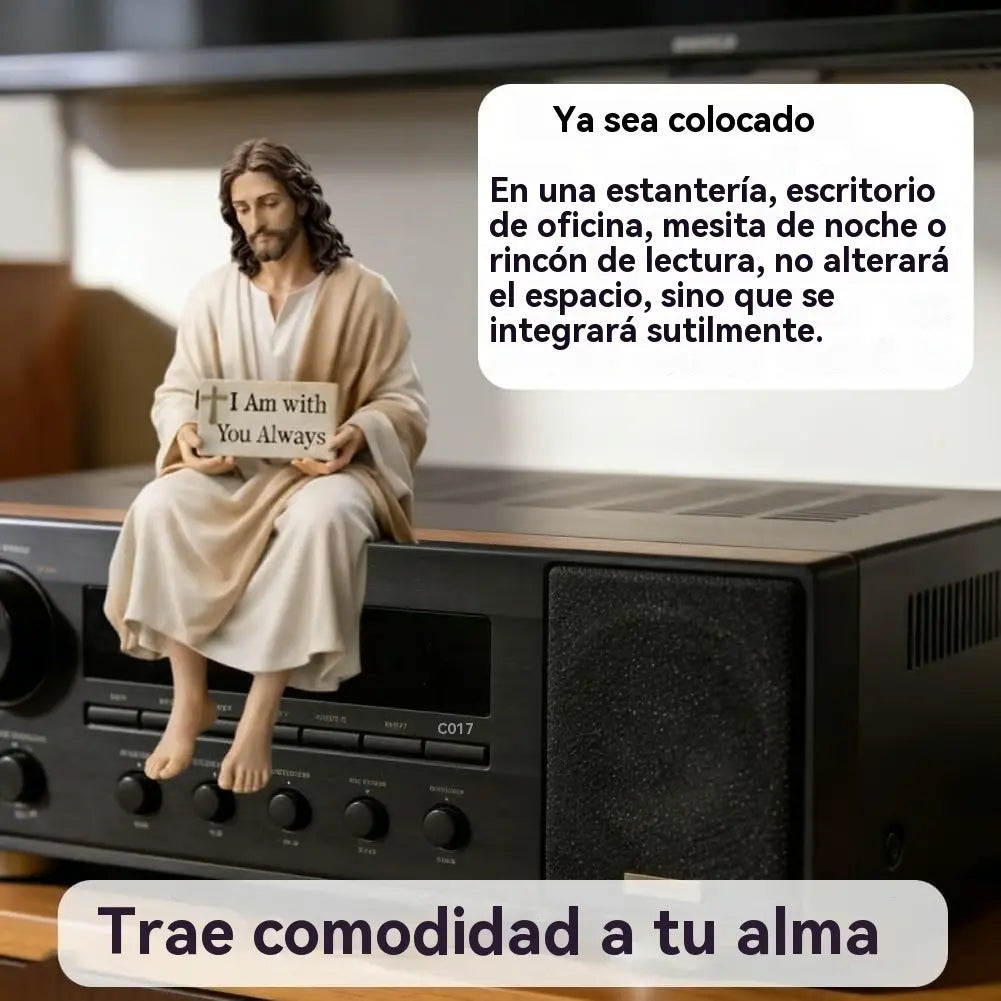 🔥💌Estatua de Jesús de resina pintada a mano ~ Recordatorio diario: nunca estás solo.