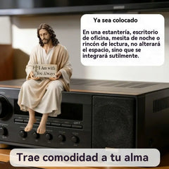 🔥💌Estatua de Jesús de resina pintada a mano ~ Recordatorio diario: nunca estás solo.