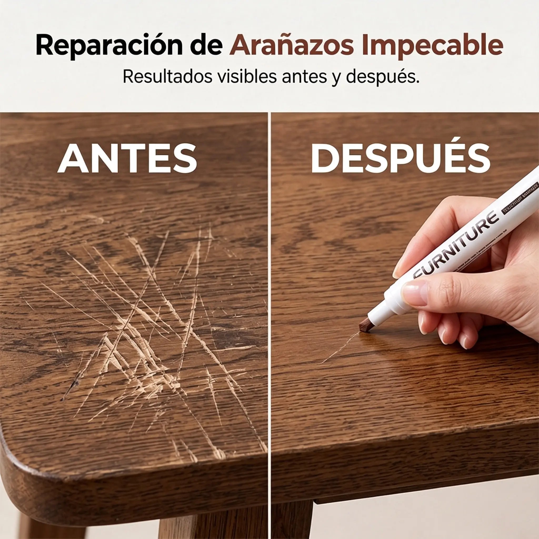 ✨【¡Compra 1 y llévate 1 gratis!】🖌️Lápiz Retocador de Muebles y Madera – Repara Rayones, Bordes y Desgastes al Instante🛠️